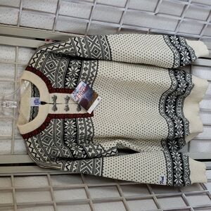 Fjord nwt 100% pure new wool with metal hooks mens sweater S